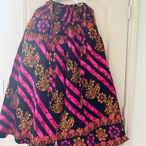 Bold Ghanaian Wax Print Palazzo Pants – Handmade, One Size Fits Most